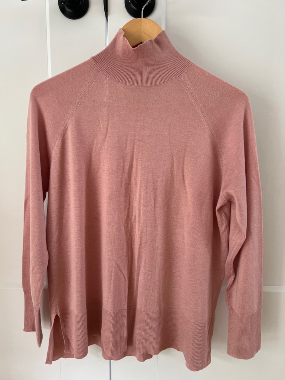 Zara Dusty Rose Mock Neck Sweater